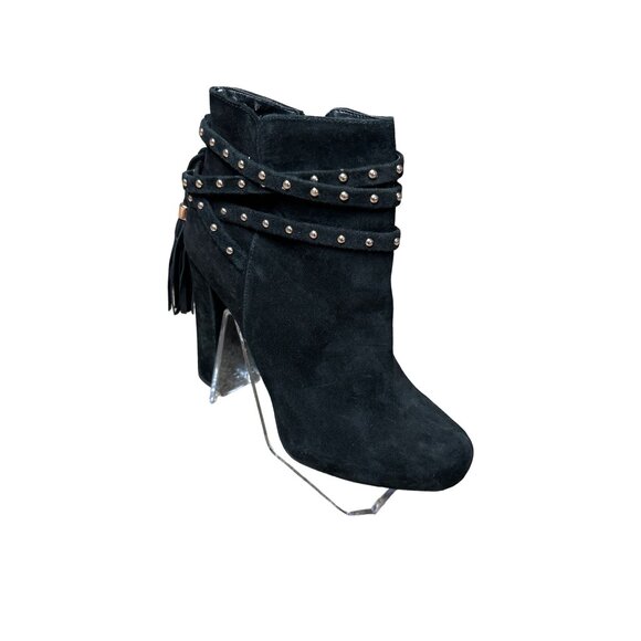 JESSICA SIMPSON MARGUERIT BLACK LEATHER ANKLE BOOTS SZ 8 NWOT - Picture 1 of 7